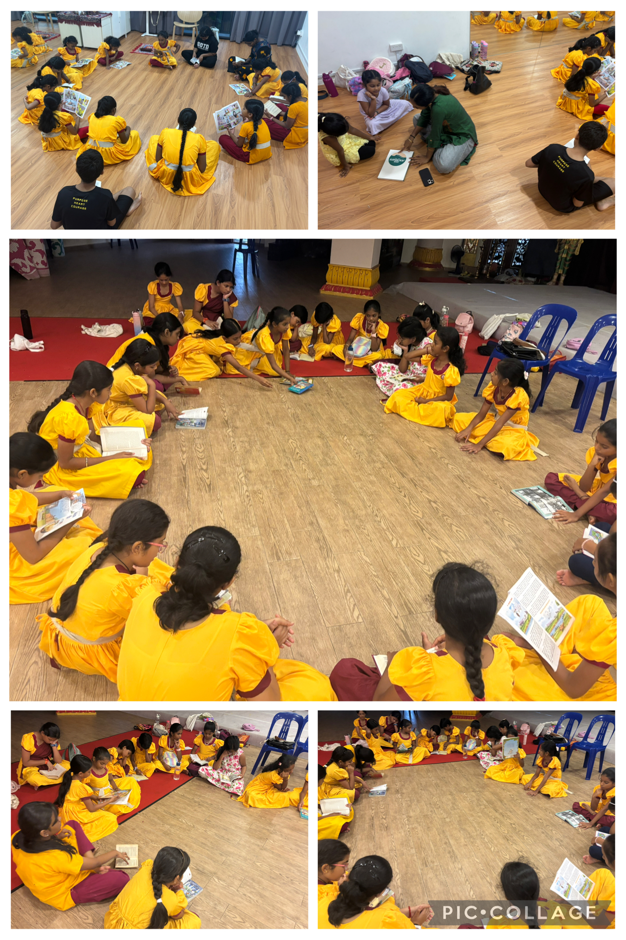 Sakthi Fine Arts students reading for Read for Books 2025